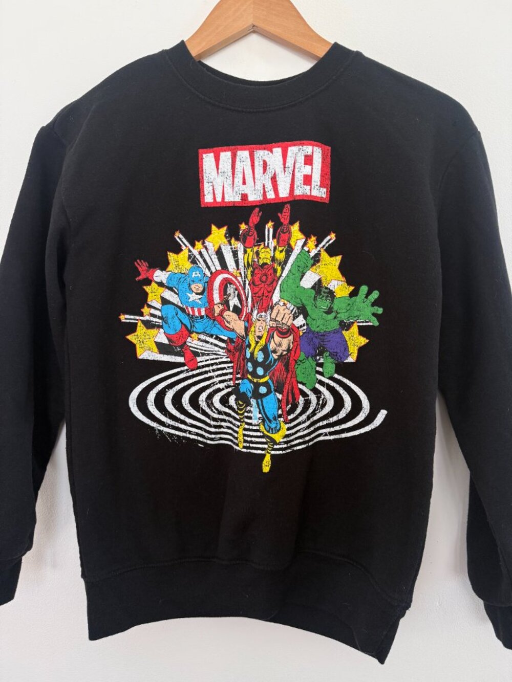 Marvel Avengers Superhero Graphic Crewneck Sweatshirt Small Streetwear Retro